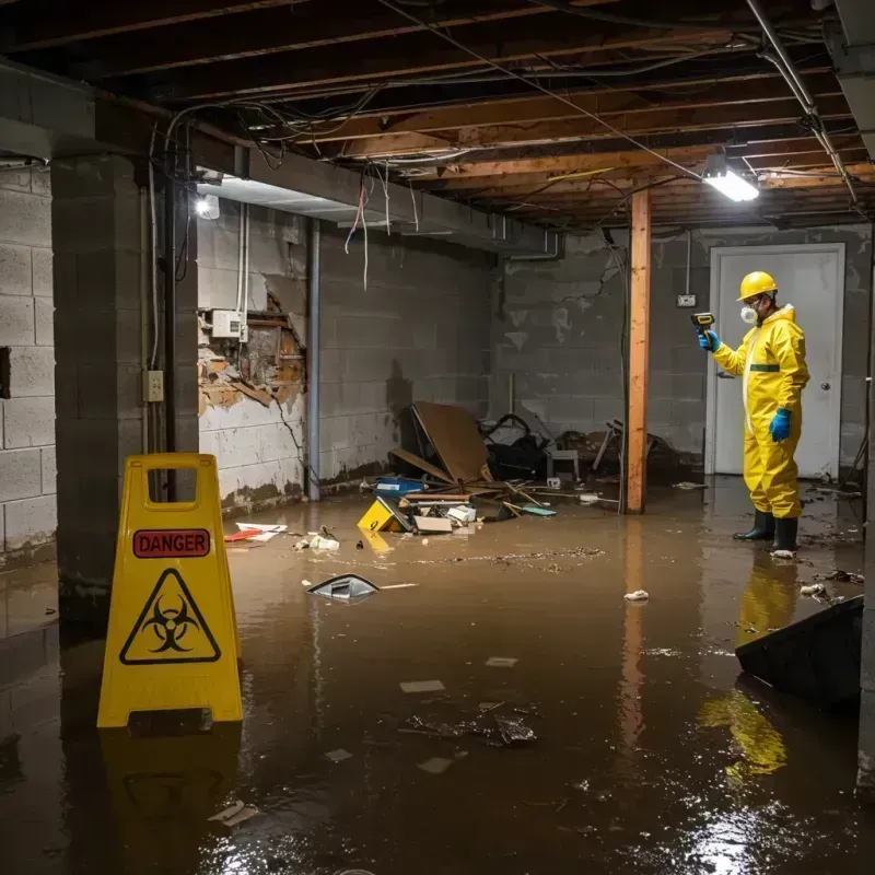 Flooded Basement Electrical Hazard in Fayette, AL Property